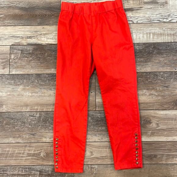 SOFT SURROUNDINGS Red Snap Up Metro Leggings Pull On Pant M - Picture 2 of 9